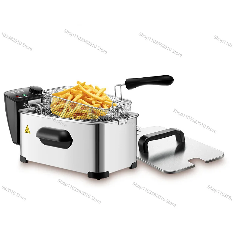 Freidora Eléctrica Doméstica Pequeña de 3.5L para Patatas Fritas y Brochetas