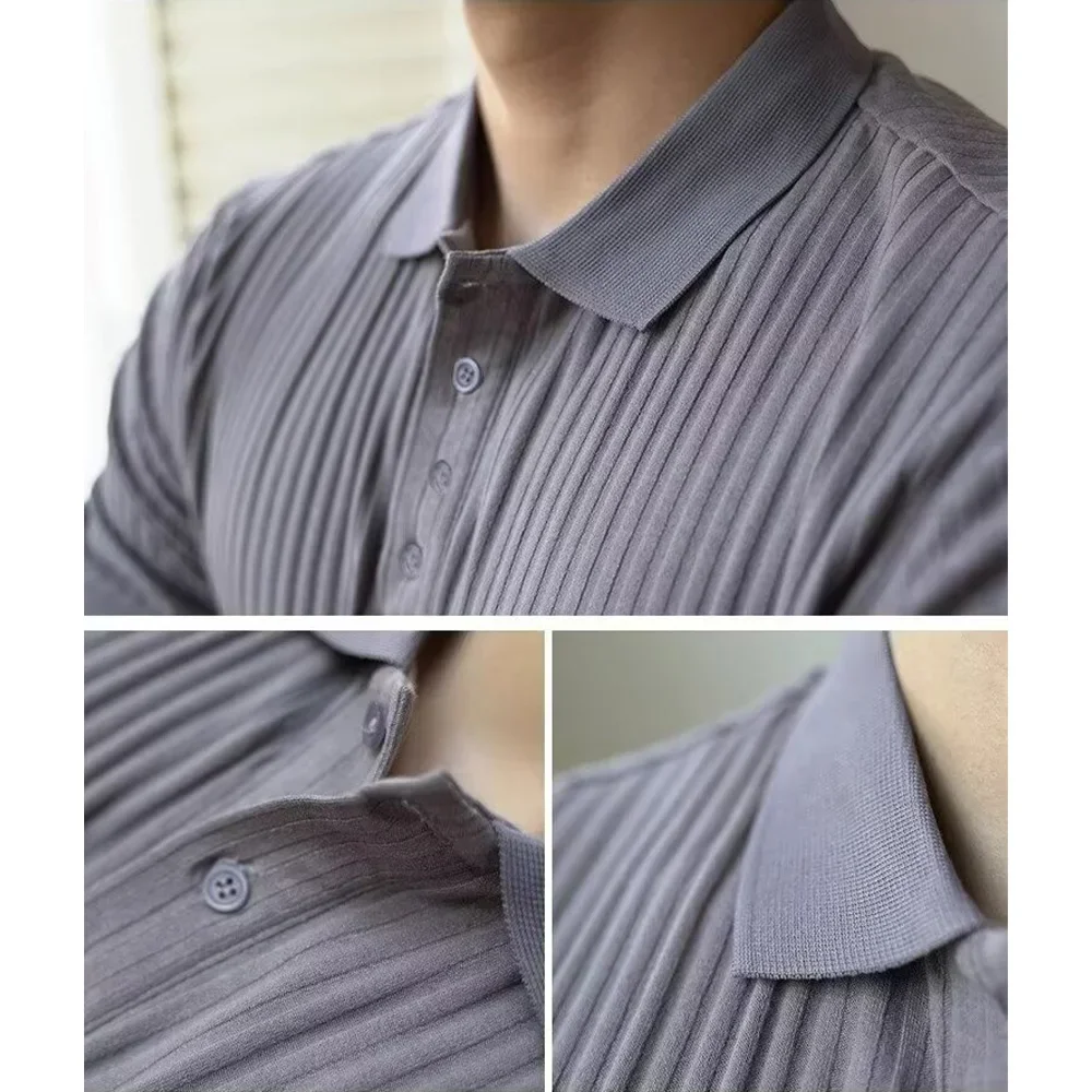 Männer Sommer Kurzarm Polo Dünne Casual Sportswear Hundert Stretch Tasten Koreanische Mode T-shirt männer Tops – Detail 16