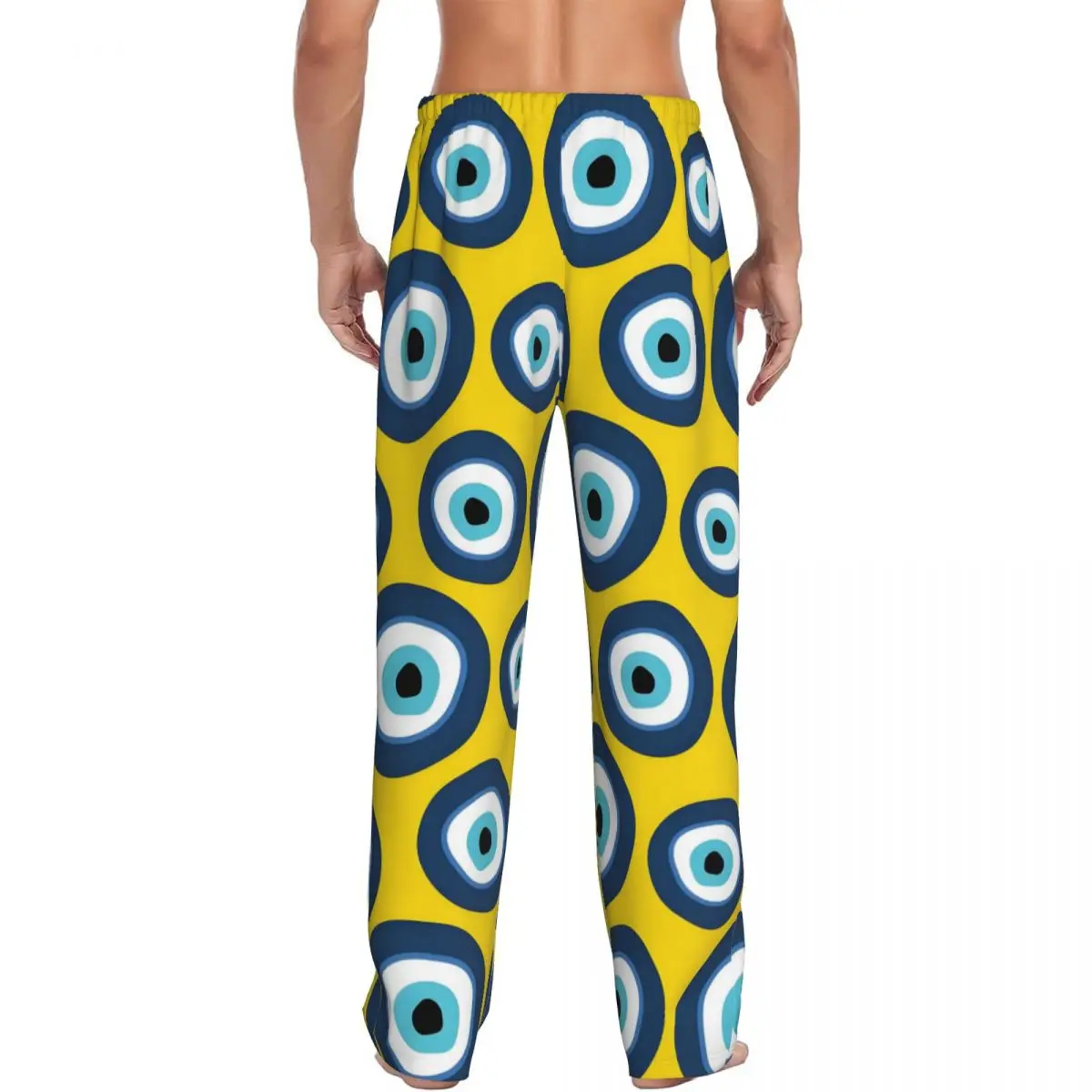 مخصص مطبوعة الرجال نزار عين الشر بيجامة السراويل رمز تميمة ملابس خاصة صالة النوم قيعان مع جيوب #3