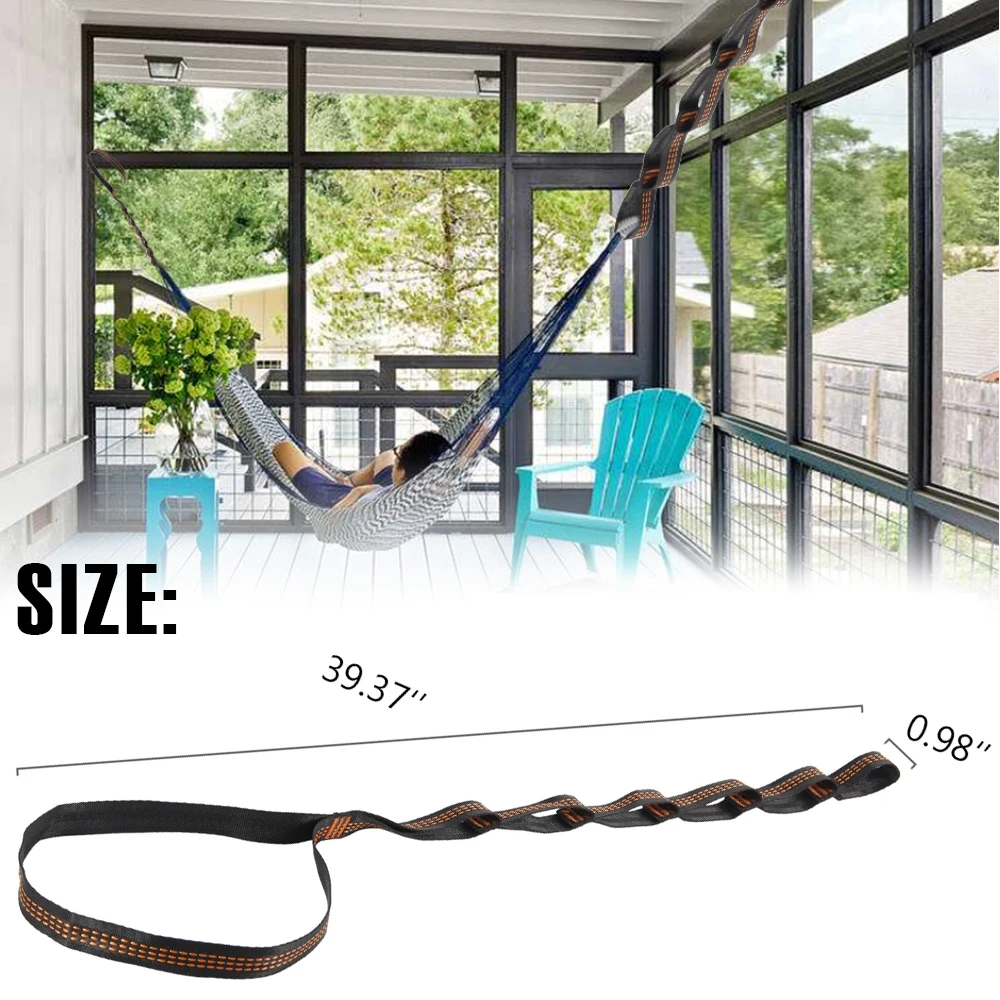 2/6Pcs 100x2.5cm Hammock Straps Nylon Swing Hanging Belt Adjustable Camping Hanging Strap Hammock Accessory for Outdoor Garden