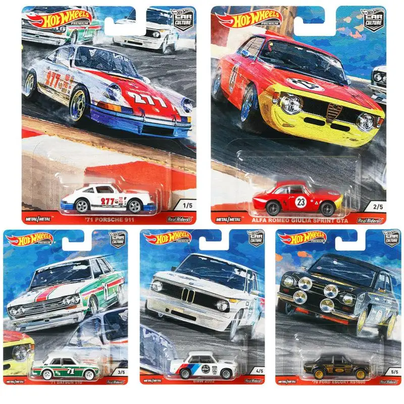 

Hot Wheels Premium 2020 Car Culture Door Slammers 70 Ford Escort RS1600 Datsun 510 Porsche 1:64 Scale Vehicles Alloy Car Toy