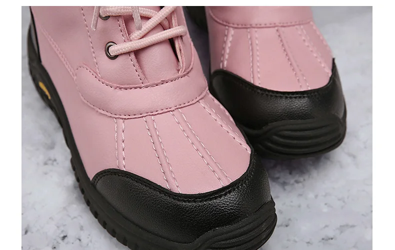 Schnee Stiefel Frauen Lace-up Wasserdicht Komfortable Damen Regen Schuhe Weibliche Warm Halten Mid-Kalb Winter Stiefel Outdoor stiefeletten Neue – Detail 4
