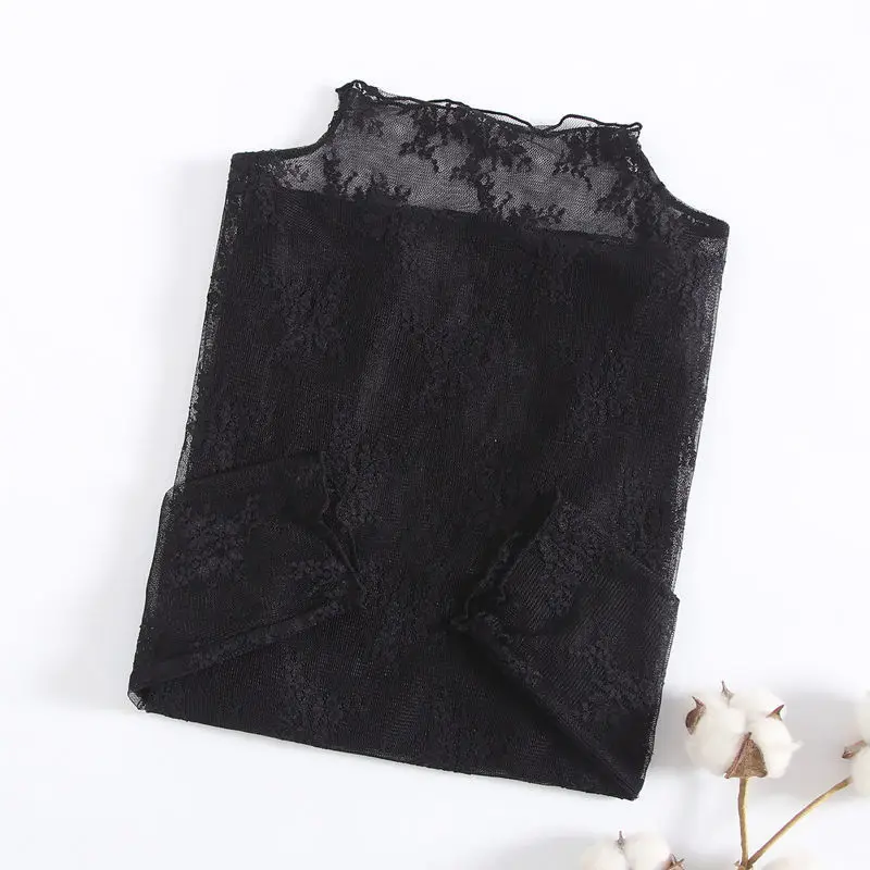 

Summer Women Lace Floral Embroidery Blouses Shirt Ladies tops Sexy mesh Blouses Transparent Elegant See-through Black Shirt