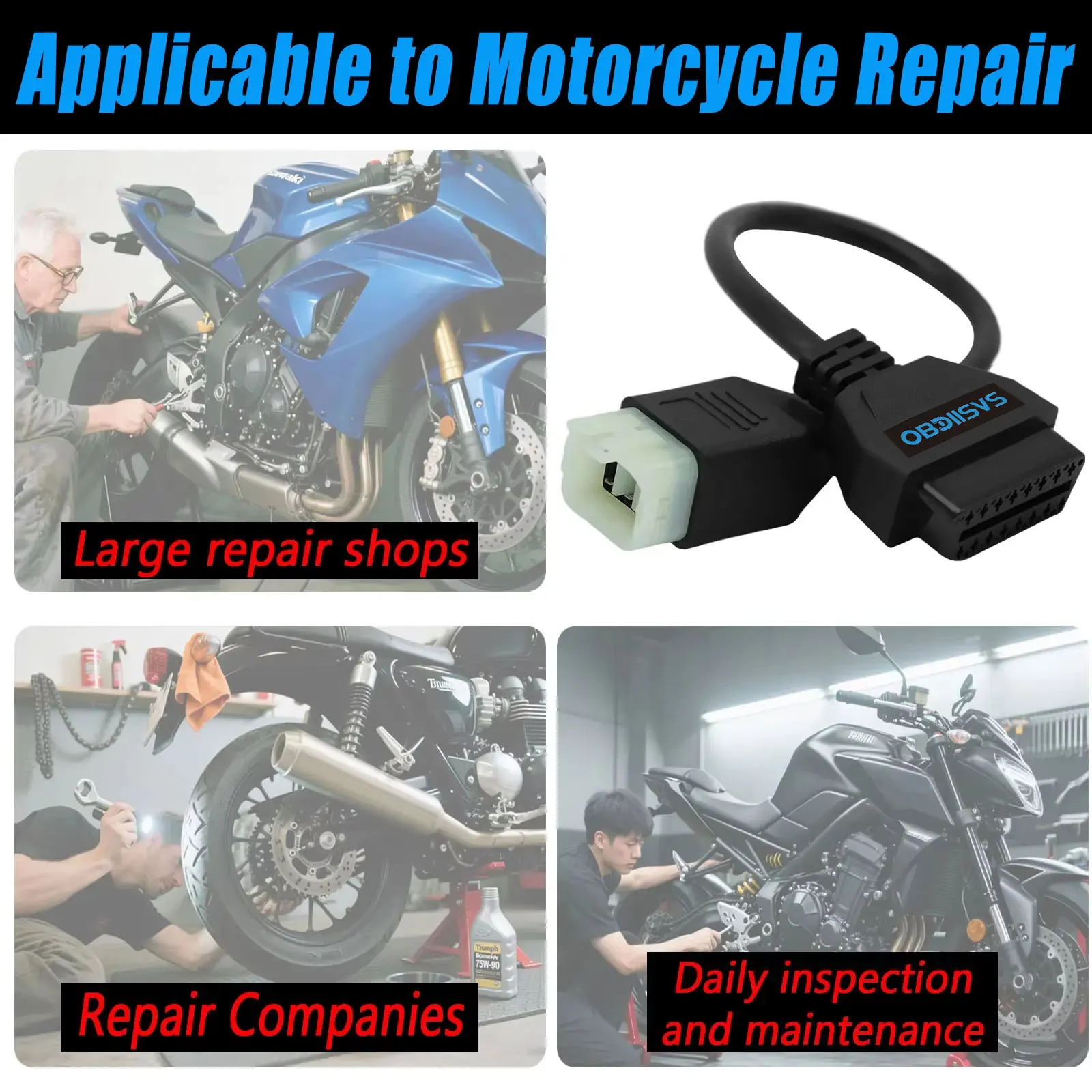 Für Royal Enfield 6-Pin OBD2 Diagnosekabel für Hunter 350/Himalayan/Classic 350/Meteor 350 Motorrad OBDII Adapterkabel – Detail 4