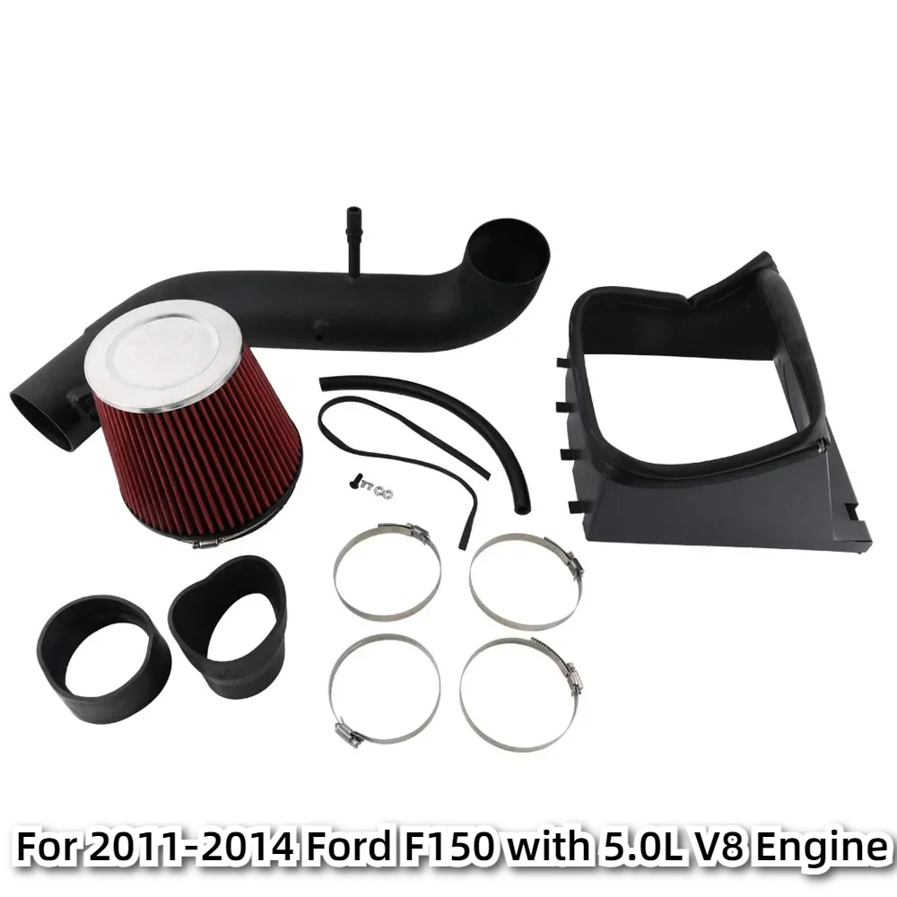 

3.5" Heat Shield Cold Air Intake Induction Kit+Filter Air System for 2011-2014 Ford F150 with V8 Engine 5.0L Car Accessories