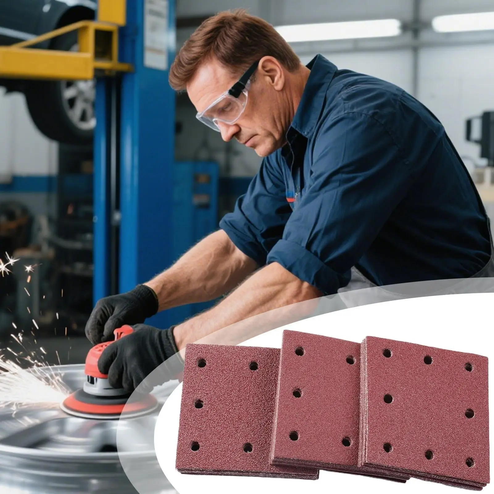 

Прямоугольная наждачная бумага, 120 шт., 40/60/80/100/120/150/180/240/320/400/600/800, набор наждачной бумаги, шлифовальная машина, принадлежности для полировки