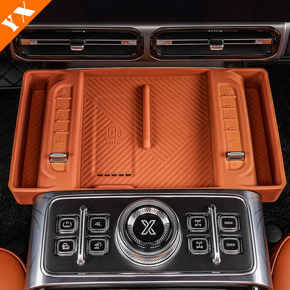 لملحقات Jetour G700 2025 2026 وسادة حماية من السيليكون للشحن اللاسلكي للسيارة ، وسادة صندوق تخزين التحكم المركزي ، حماية ضد الانزلاق #6