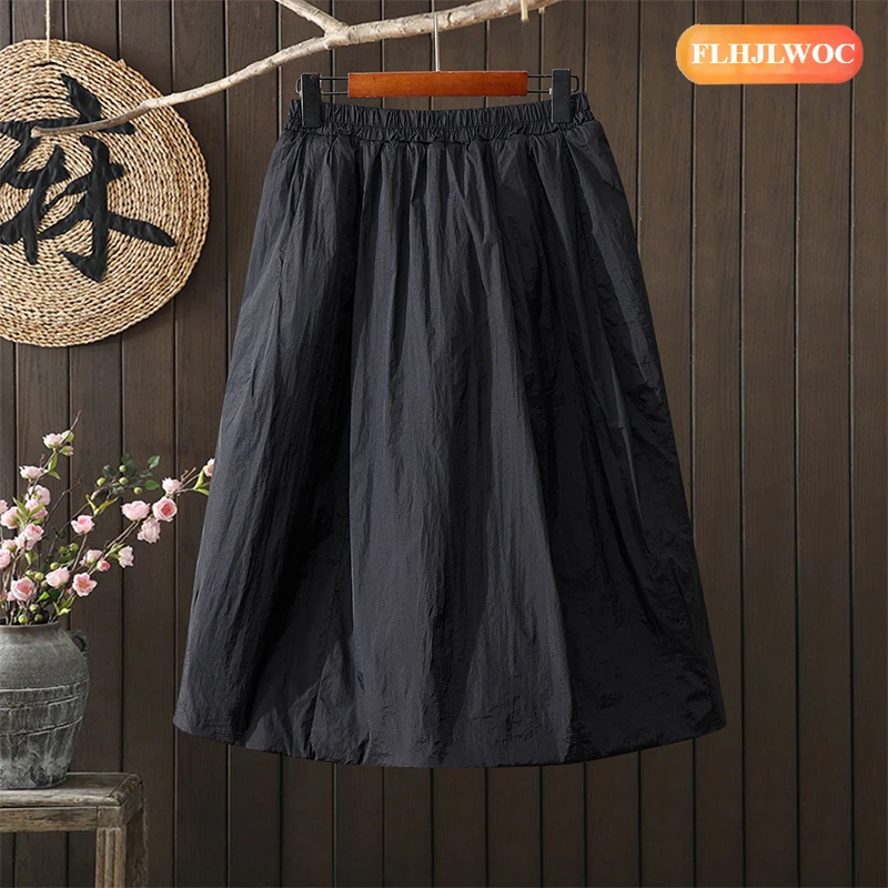 4 Colors Warm Winter Skirts Hot Sales 2026 FLHJLWOC Brand New Year Woman Japan Girls Retro Vintage Pocket Black Long Thick Skirt