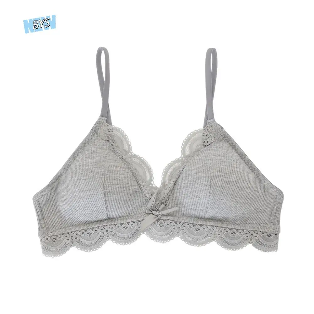 

Comfortable Sweet Wireless Deep V Bra Anti-sagging Shockproof Lace Bow Bra Lingerie Thin Push Up Bra Gifts