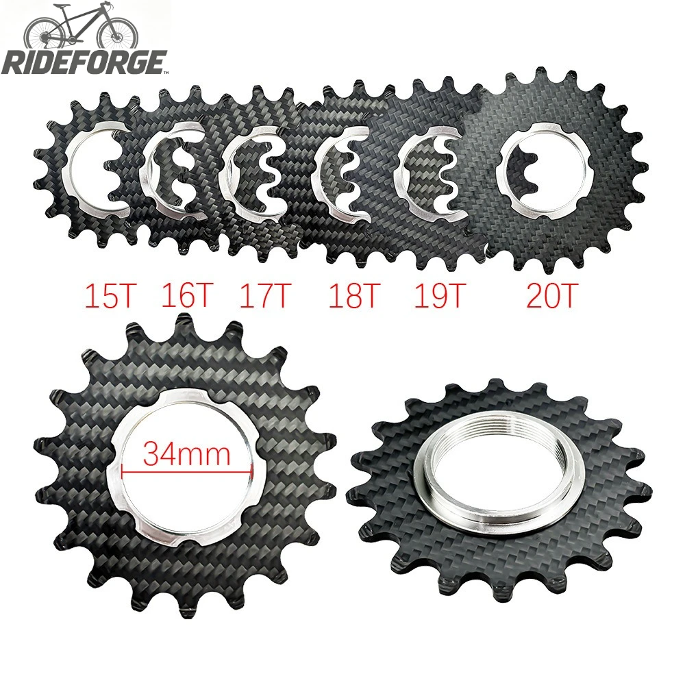BALUGOE Fixed Gear Cog 15T/16T/17T/18T/19T/20T – Single Speed Track Sprocket, 1/8" Thick Teeth Carbon Steel for Velodrome/Fixie