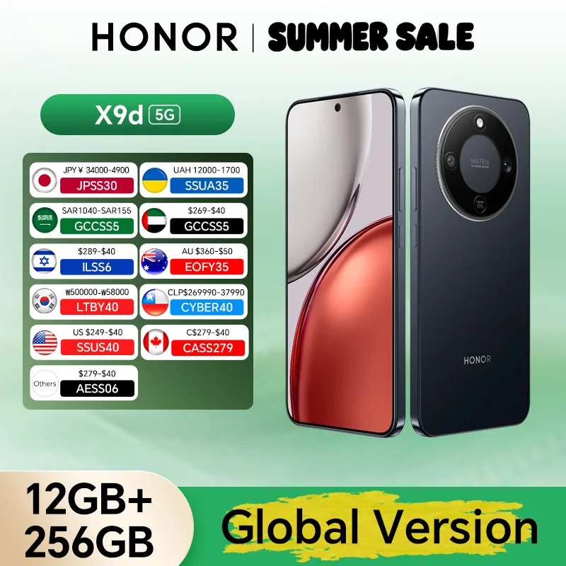 Global Version HONOR X9d 12GB+256GB/512GB 6.79'' 120Hz Screen Snapdragon 6 Gen 4 108MP AI Camera 8300 mAh 66W Super Charging