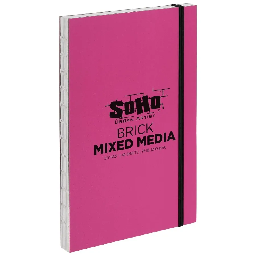 

Журналы SoHo Urban Artist Brick Sketchbook, 20 упаковок для рисования, рисования, цветные карандаши, графит и многое другое - смешанная техника 5,5 дюйма x