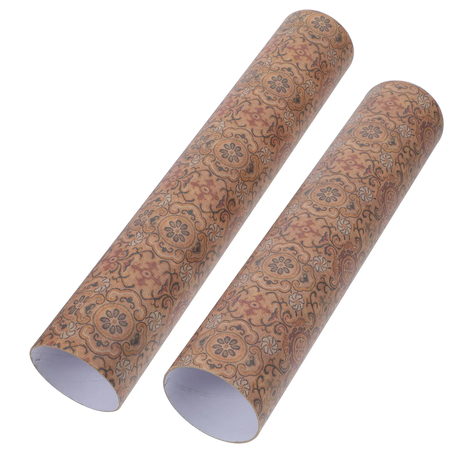 Telescoping Scroll Storage Tube Adjustable Diameter with Floral Pattern Calligraphy Roll Protector Painting Poster Storage