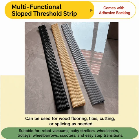 1M Silicone Sweeping Robot Slope Climbing Strip Bendable Anti-slip Water Barrier Waterproof Self-adhesive Threshold Ramp