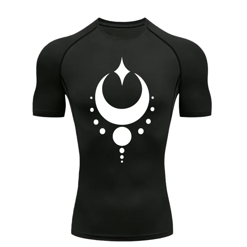 

Abstract Art Men Sports T-shirt Training Fitness Compression Breathable Quick-Drying High Elasticity Fitness Sweatshirt Elastic