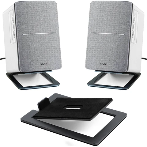 Suporte de alto-falante de 2 pces aumenta efeitos sonoros espaciais e absorção de choque, para suporte de áudio de mesa e suporte de alto-falantes de computador