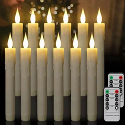 18cm LED Candles Flameless Flicker Timed Remote Battery-Operated Birthday Christmas Candle Home Decoration Electronic Candle