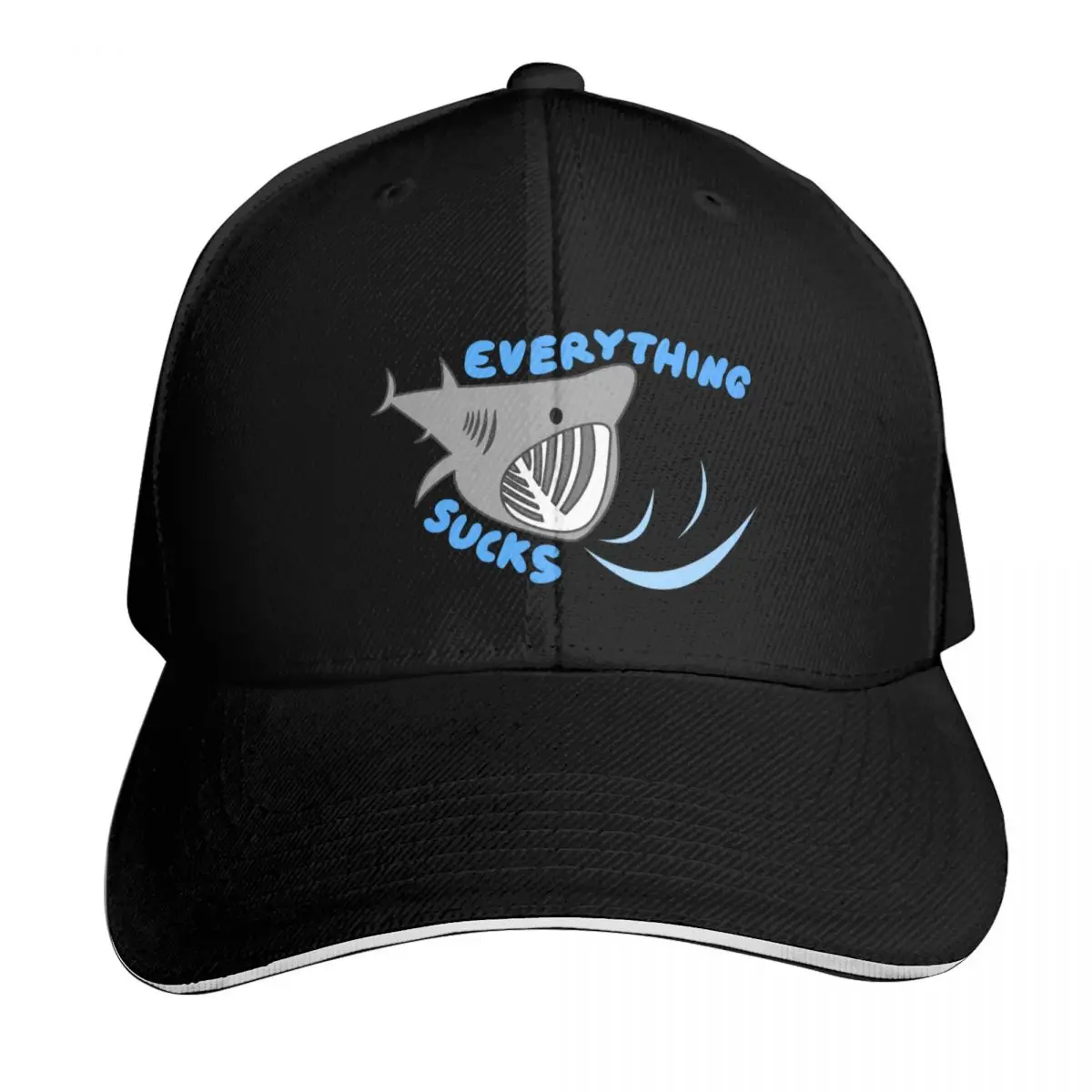Basking Shark Everything Sucks Baseball Cap Bobble Hat Golf Hat Male hat Military Tactical Cap Hats For Men Women's