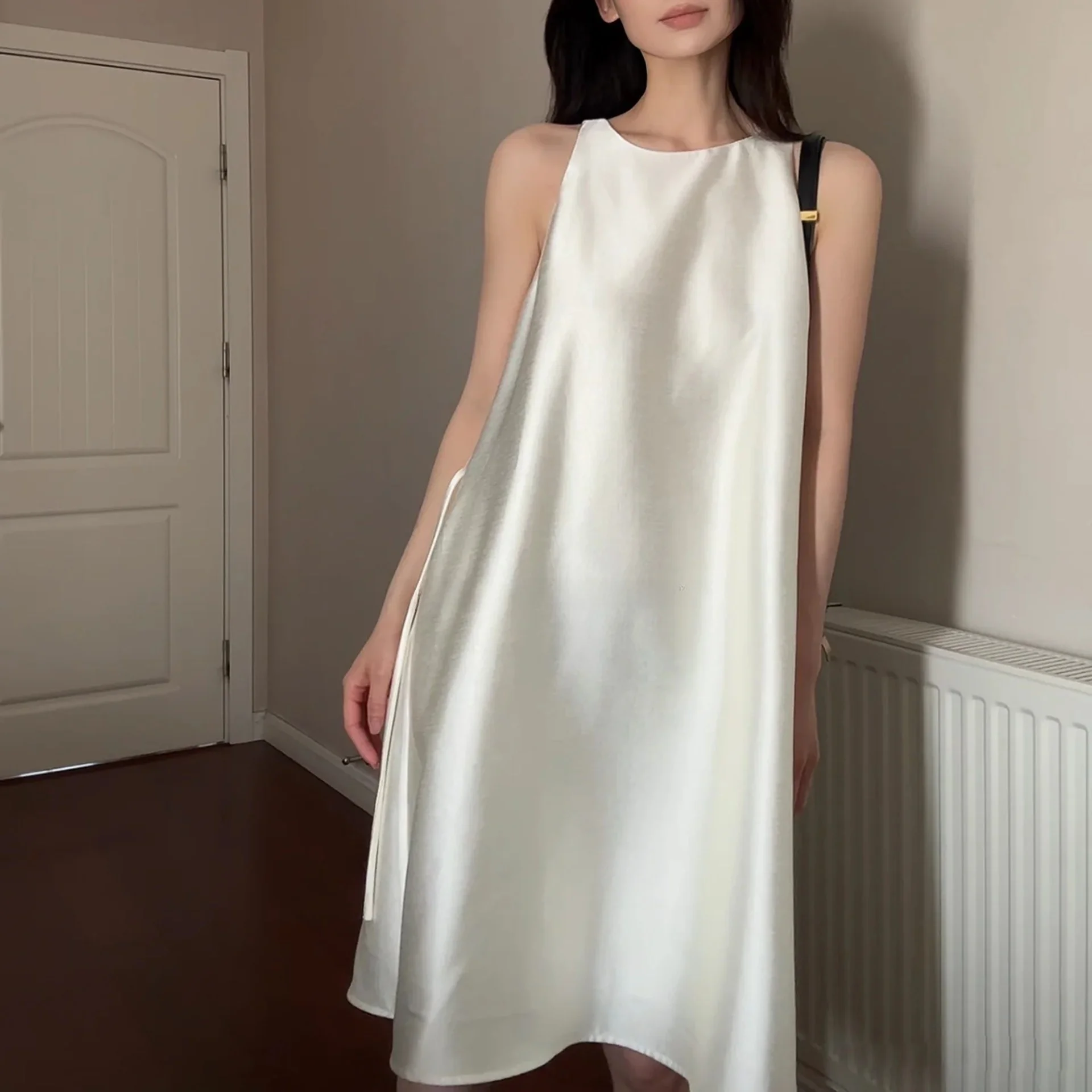 L·heR Initial Banquet Sleeveless Vest Dress Women's Maternity Dress Stylish Strapless Summer Gown French Style Loose Waist