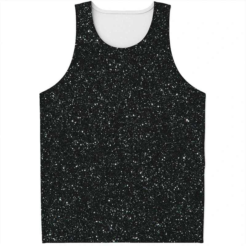 

Fashion Glitter(Not Real) Graphic Tank Top Trend Summer 3D Printed Sleeveless T Shirt Casual Streetwear Simple Loose Mens Vest