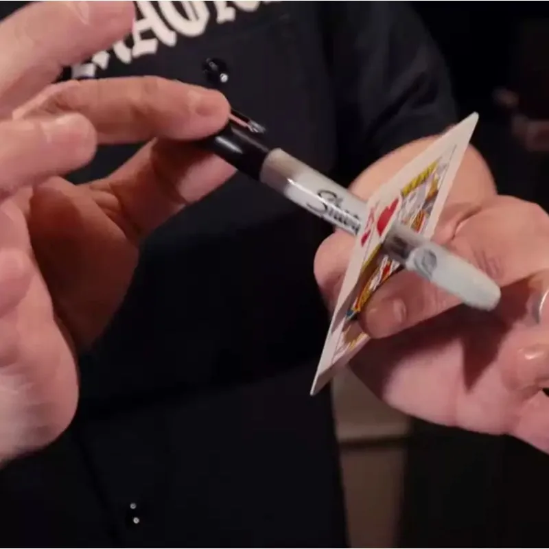 All New Sharpie Thru Mark Mason Card Magic Trick Sharpie Through Playing Card Visual Penetration Close Up Illusion Gimmicks Prop