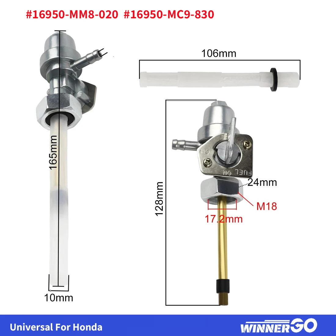 Fuel Tank Switch Cock Tap Valve Petcock for Honda CB400SS CL400 CB450 Nighthawk 450 CA125 CMX250 Rebel 250 CB250 Police
