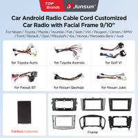 2 Din 9 Inch 10 Inch Car Center Console Radio Frame Cable For Peugeot VW Citroen Fiat Renault Audi Benz BMW KIA Mazda opel Ford