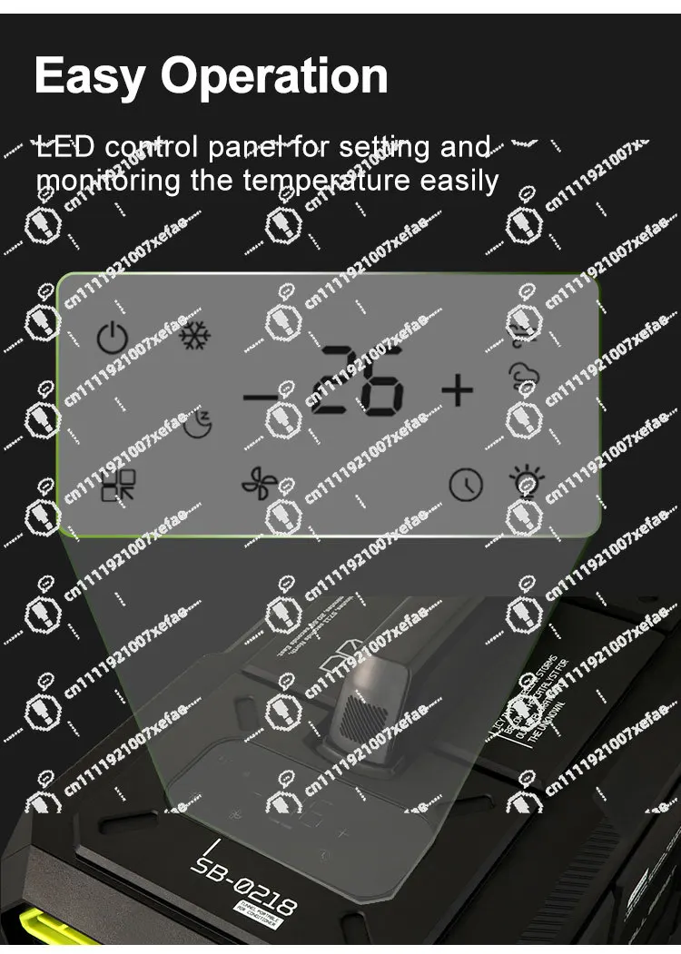Portable outdoor air conditioner Road camping Mobile unit Battery power supply Plastic easy to carry No installation No drainage