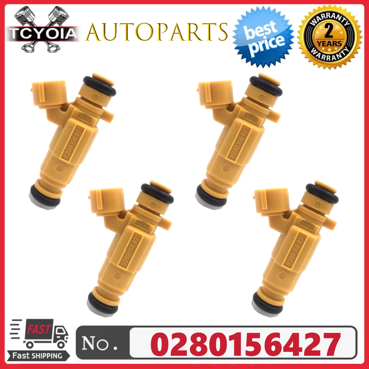 

PEIVSO 4 шт. 0280156427 9684827280 1984H6 Топливная форсунка для PEUGEOT&CITROËN 206+/207/C3 1.1 1.4