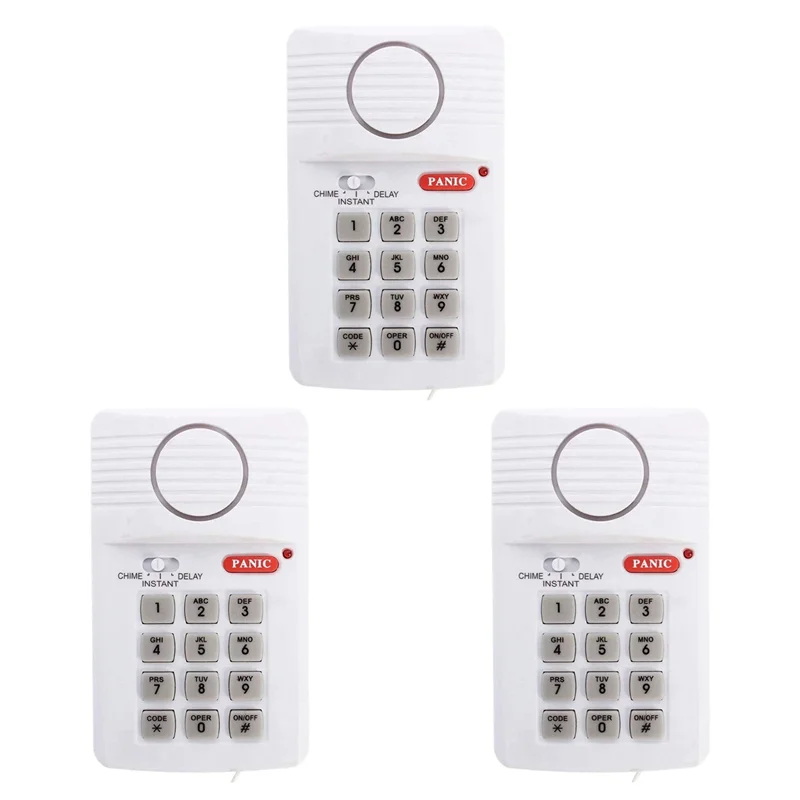 SQPP-3X 大音量ワイヤレスドアアラームセキュリティピンパニックキーパッドホームオフィスガレージ小屋用