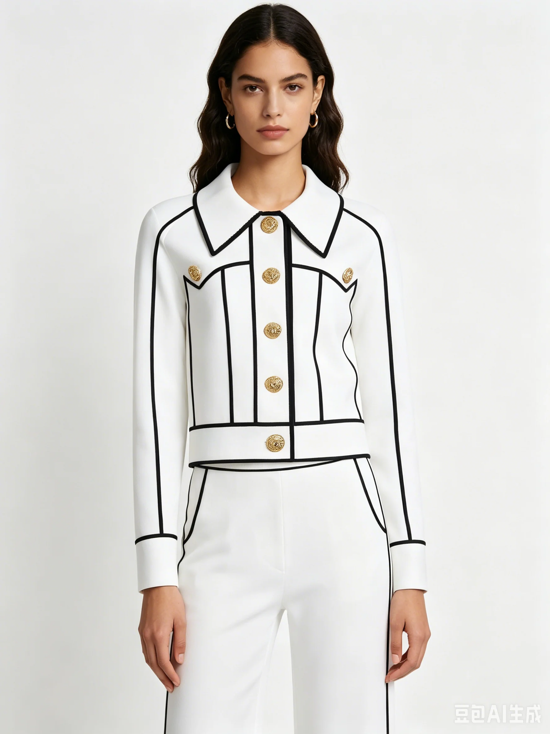25286 High Quality Spring and Autumn New Style Patchwork Elastic Knitted Casual Style Button Cardigan+Pants Women's Set
