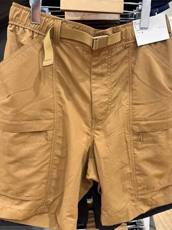 

Мужская летняя тонкая уличная функциональная дышащая рабочая одежда, прямые повседневные брюки с пятью точками, модная свободная посадка