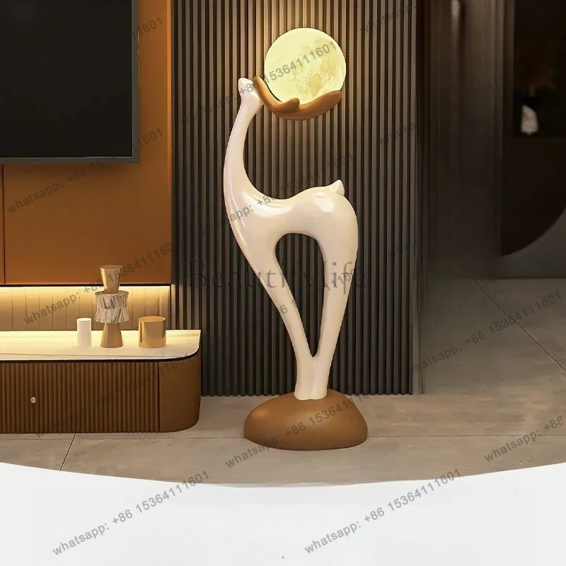 

Floor-to-ceiling ornaments next to the TV cabinet, living room art sofa, decorations next to the entrance, housewarming