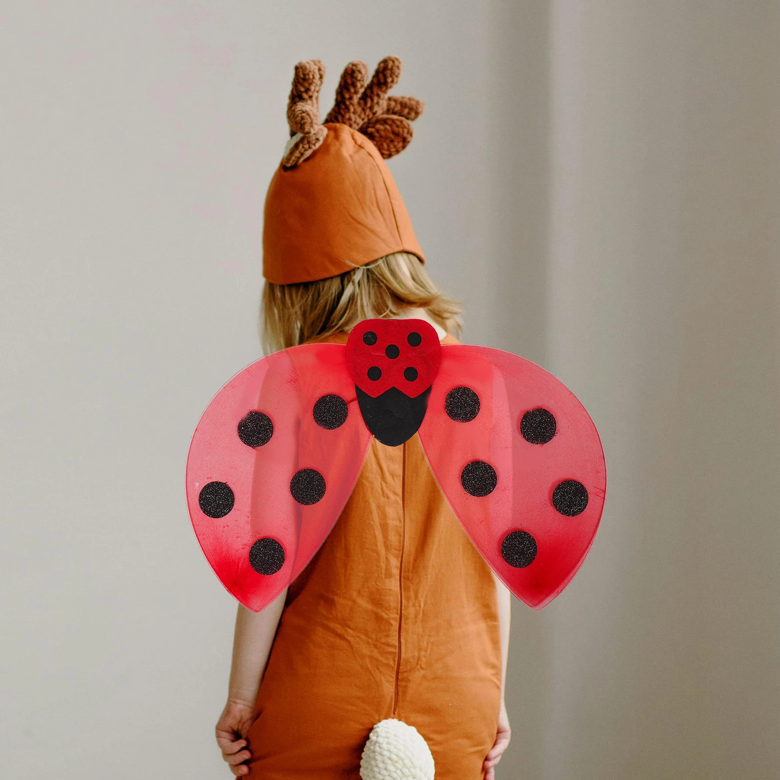 Accessorio per costume pieghevole per bambini con ala di coccinella per feste in maschera di Halloween, abiti per ali cosplay per ragazze