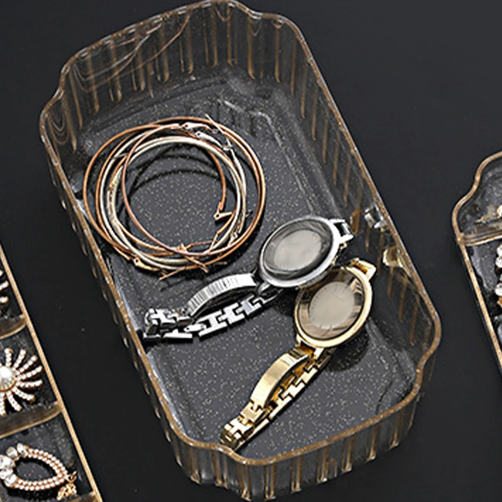 

Transparent Jewelry for Earrings Necklaces Rings Anti-oxidation Organizer Storage Case Desktop Desktop Jewelry Box Decor