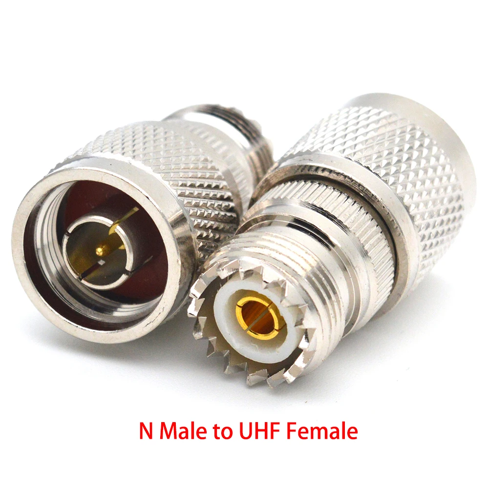 ذكر وأنثى UHF إلى N محول ، ذكر أنثى موصل ، SO239 ، PL259 إلى L16 ، SO-239 ، PL-259 إلى N نوع ، مستقيم الزاوية اليمنى ، النحاس النحاس المحورية ، 1 قطعة