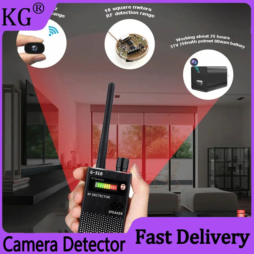 

Anti-spy Detector Cameras Wireless Hidden Camera Bug Signal Finder RF Scan GSM Airport All Spy Signal Spy Gadgets Device Detect