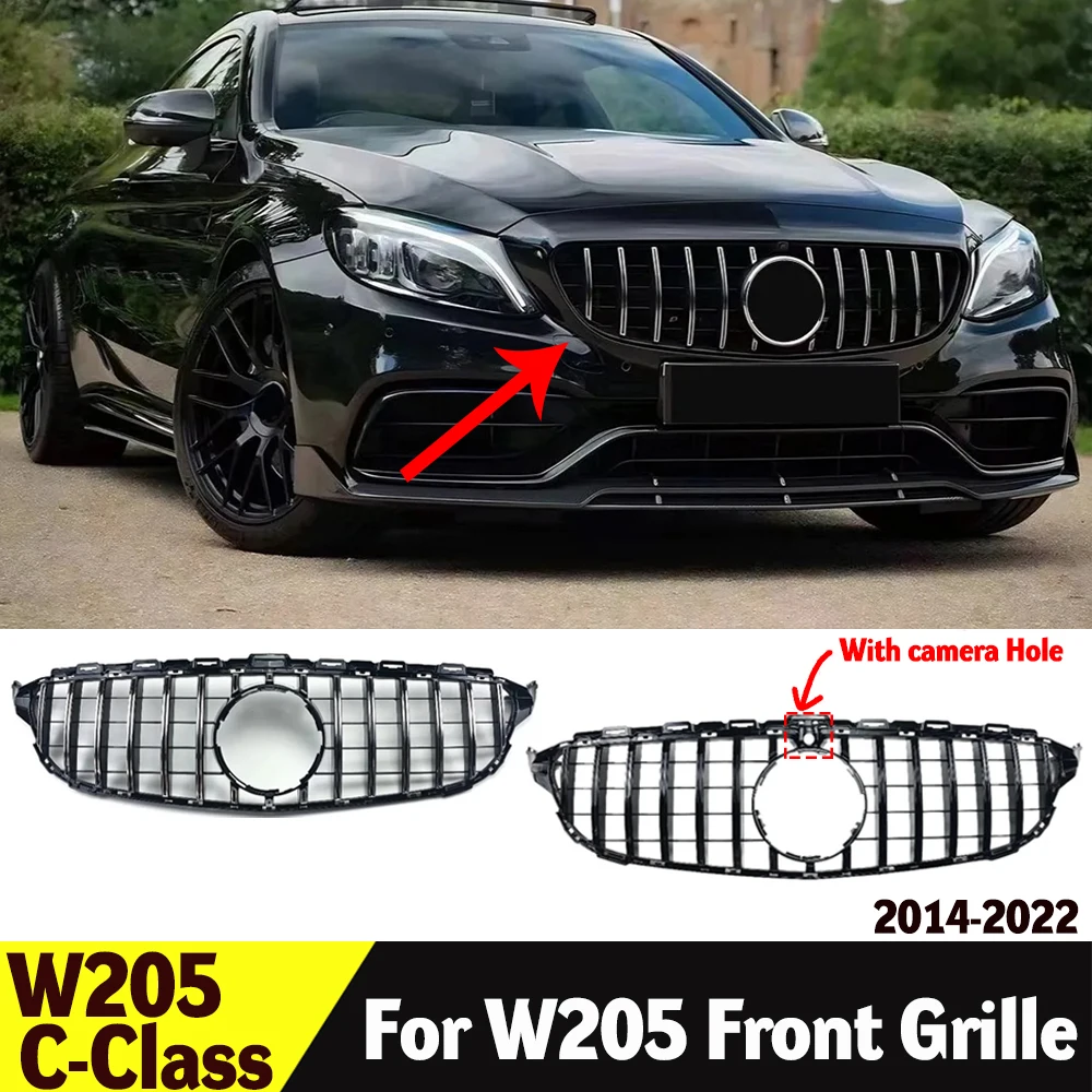 

Решетка радиатора GT Racing для Mercedes-Benz C-класса W205 S205 2014-2021, комплект обвеса для рестайлинга, внешнее обновление