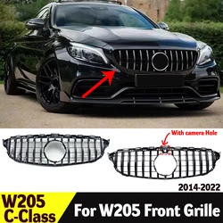 GT Racing Front Hood Grille Mesh for Mercedes Benz C Class W205 S205 2014-2021,Facelift Bumper Body Kit,Exterior Upgrade