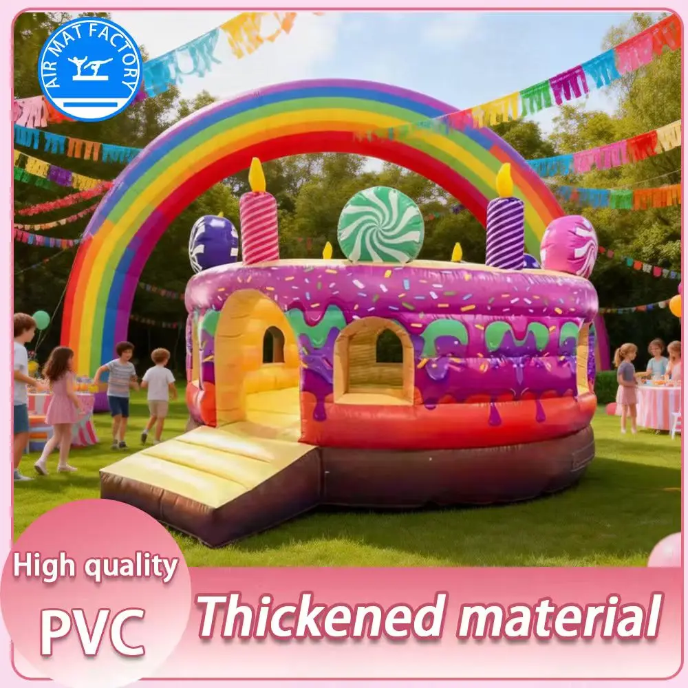 

Надувной батут-замок «Торт» 13 футов для коммерческого использования с воздуходувкой для детских праздников