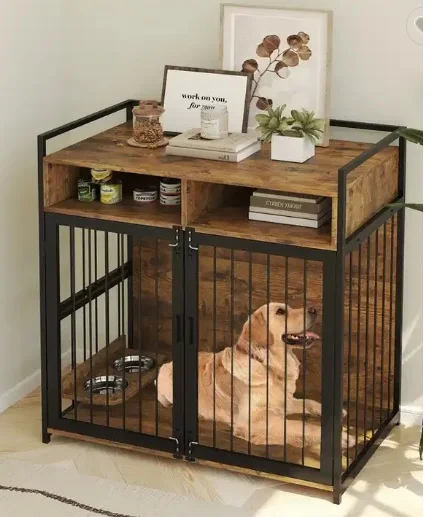 Dog Kennel with Wooden Top Customization Wooden Pet Crate Dog Kennels