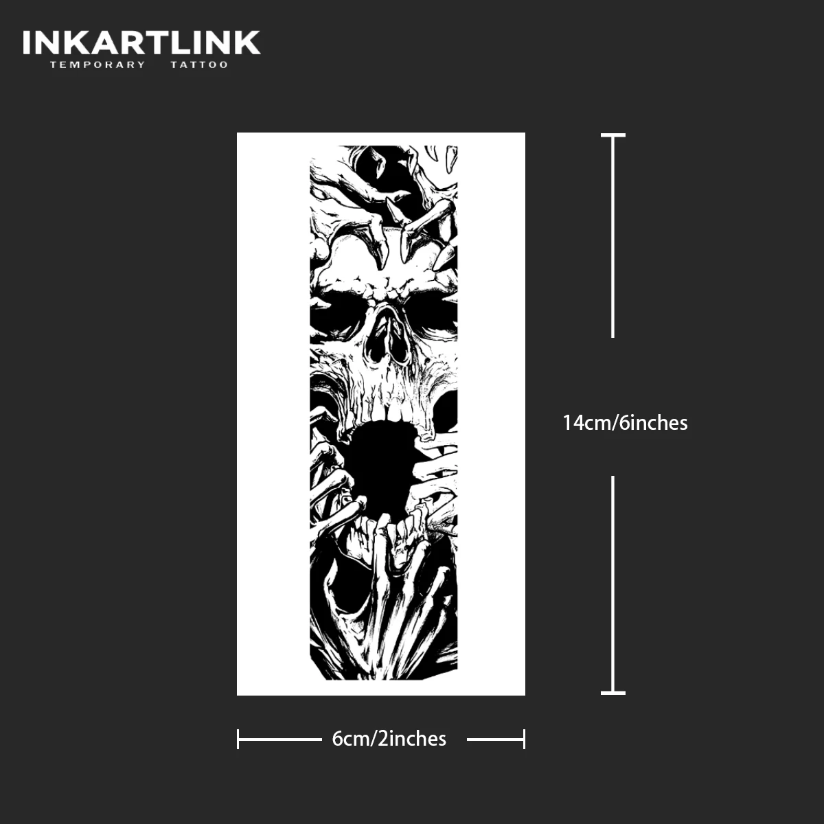 ملصق وشم جمجمة مؤقت، وشم سحري مقاوم للماء، وشم مزيف يدوم حتى 15 يومًا، وشم شبه دائم