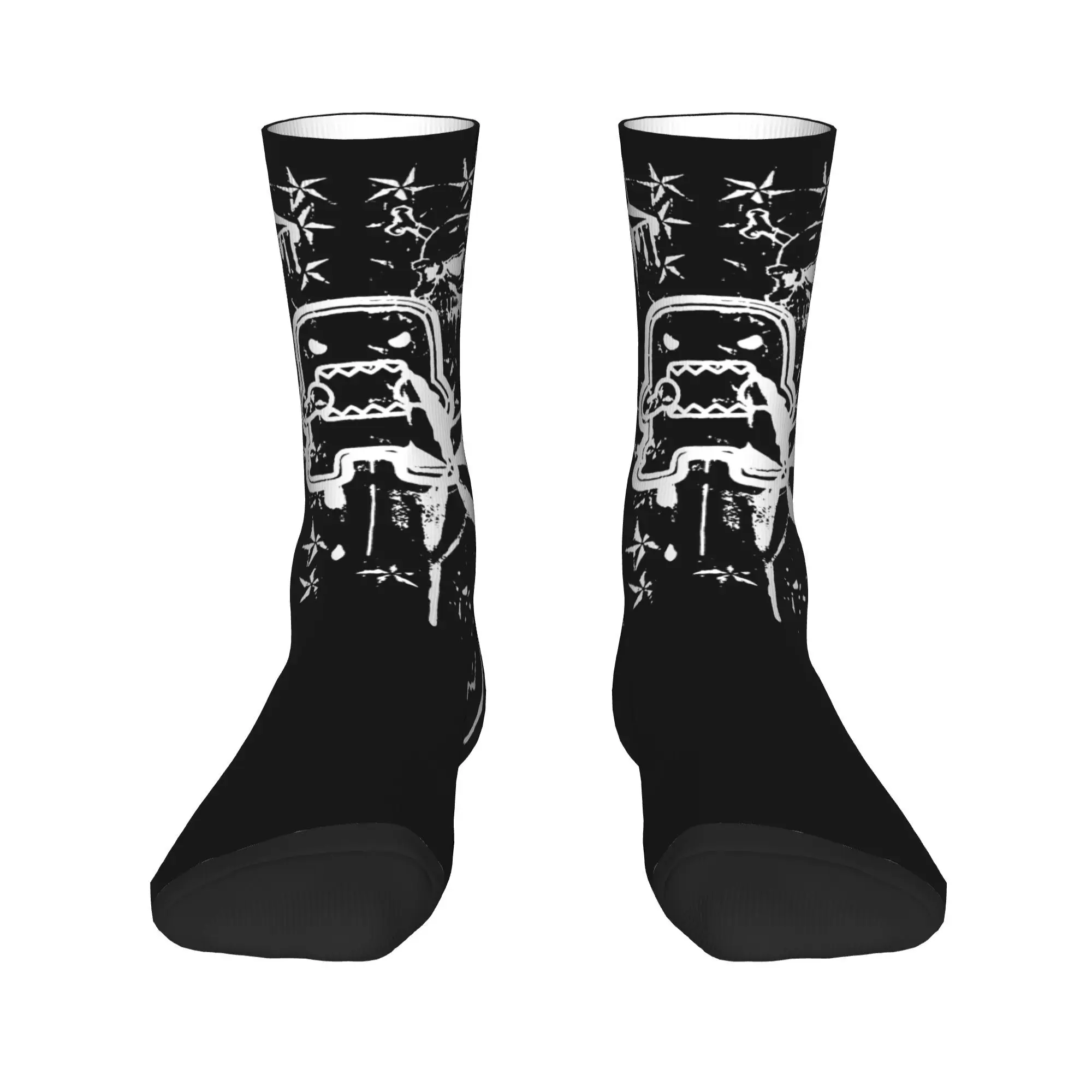Autumn Winter Fashion Men's Women's Domo Kun Y2K Star Skull Grunge Emo Socks  Non-slip Basketball Socks