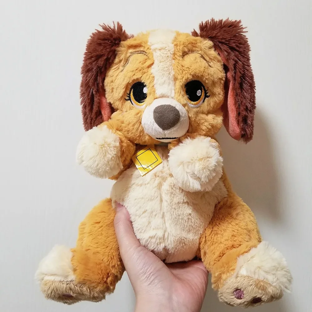 Disney Lady and the Tramp juguetes de peluche lindos 20cm Lady Dog muñecos de peluche suaves juguetes de peluche regalos para niños