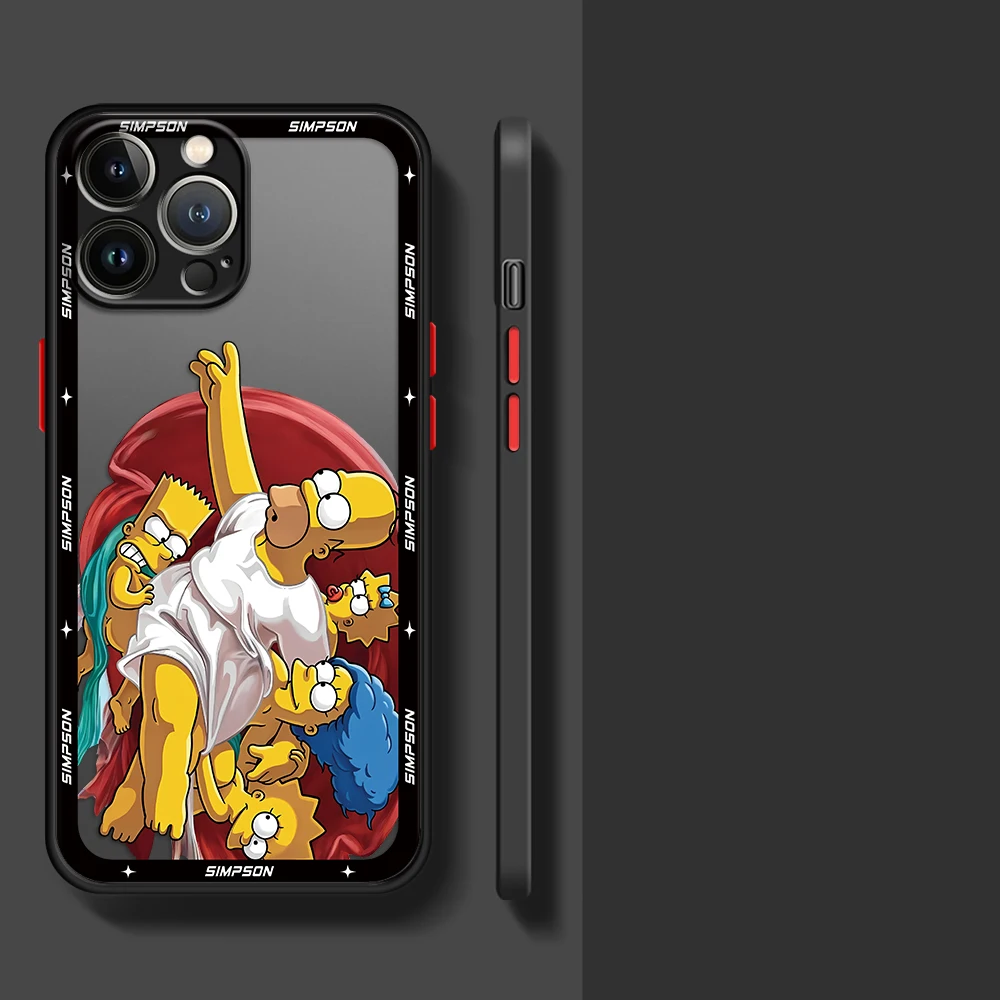 Armor Shockproof Case for iPhone 17 14 Pro Max 13 XS X 7 8 Plus XR SE 11 Pro 15 Pro 12 Mini The Simpsons Cute Cover