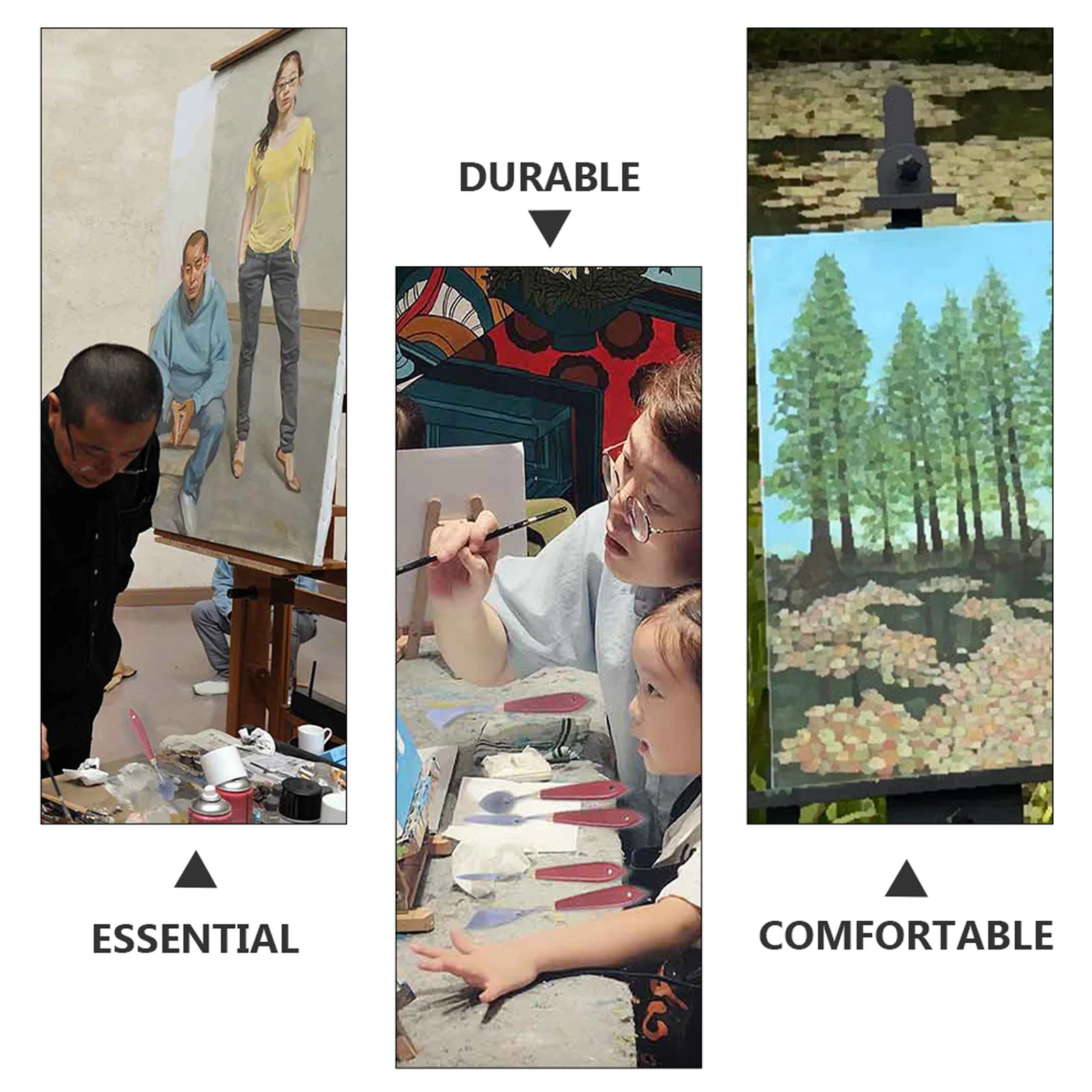 

1Set Oil Painting Spatula Set Wooden Handle Durable Stainless Steel Color Mixing Tools for Artists and Painters