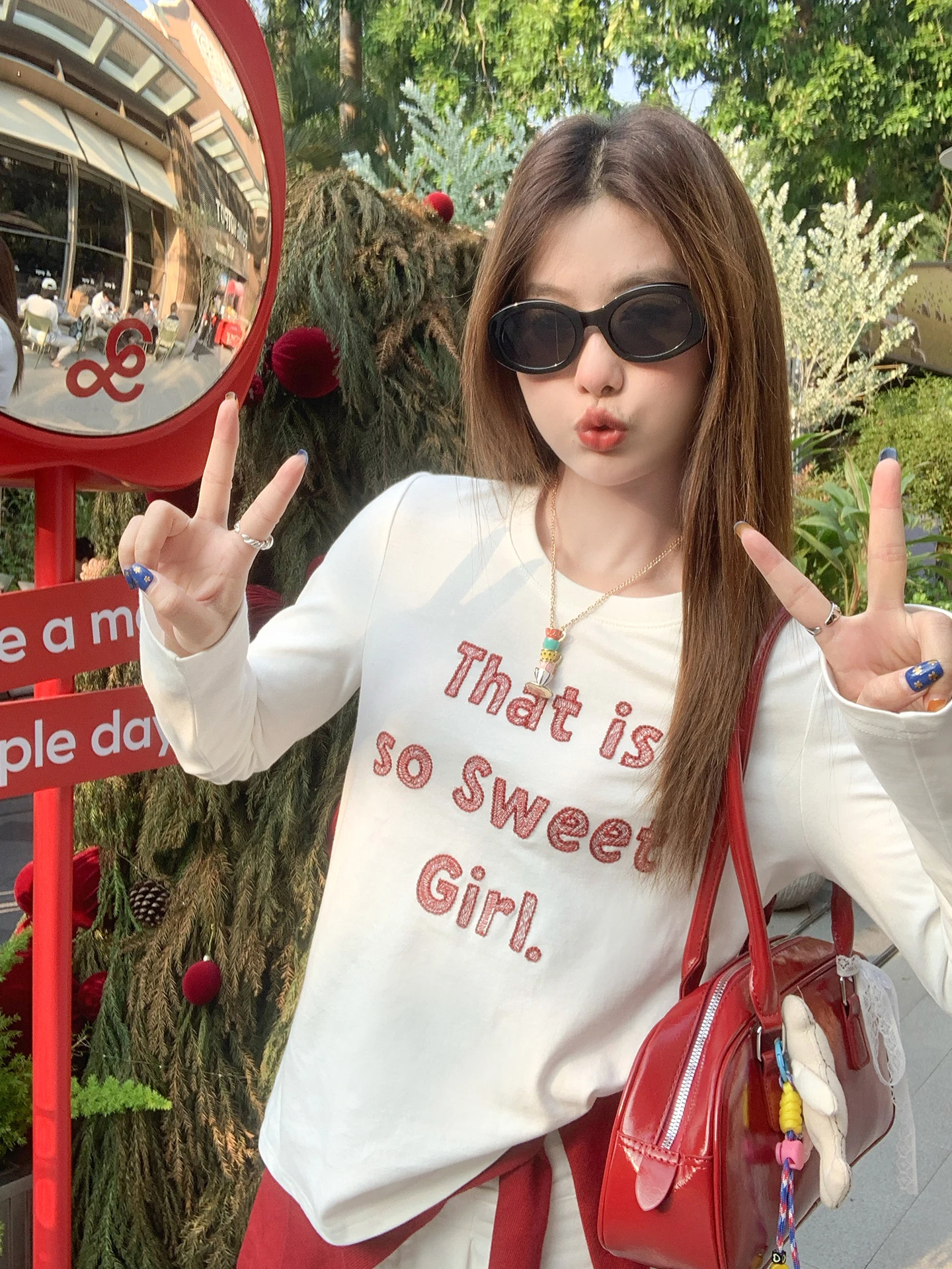 

Korean Sle Women's Long Sve round Ne Letter Print T-irt Base irt oulder Width Regular Winter Season Inner Wear