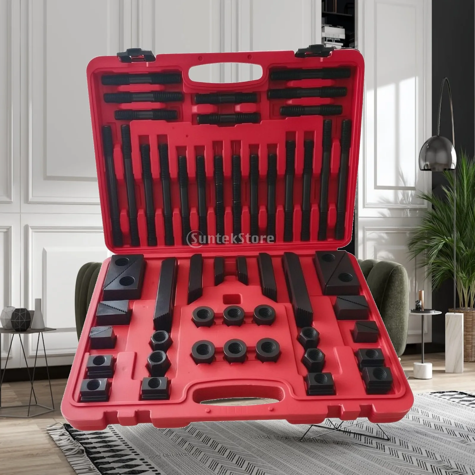 Complete Workholding Clamping Kit for CNC Milling 58 Piece Metal Hardware with Carry Case Organizer