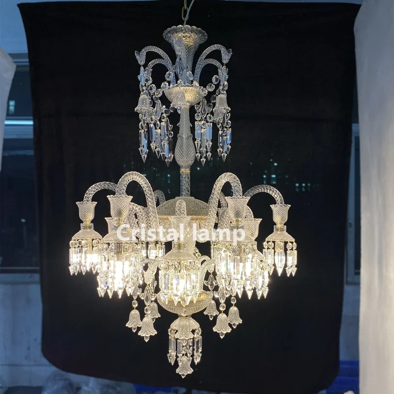 Clear Crystal Chandelier Design Hanging Indoor Lighting Pendant Lamp Customization Luxury Hotel Chandelier Lighting