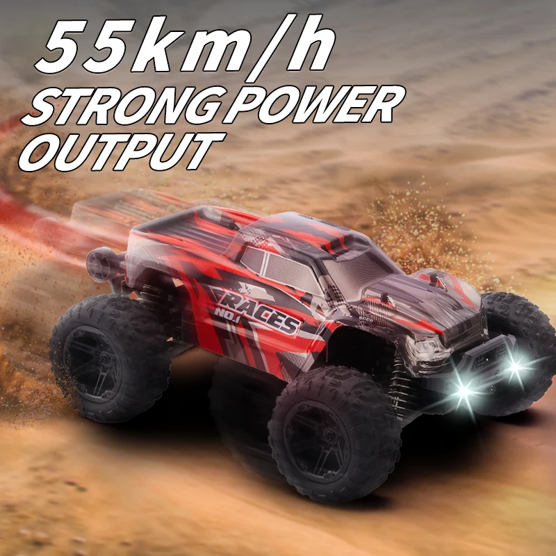 HXRC 8609 8610 1:14 55KM/H 4WD RC Car With LED Remote Control Cars High Speed Drift Monster Truck for Kids vs Wltoys 144001 Toys